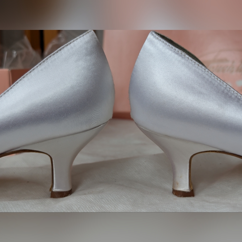Bridal Satin Shoes | 8.5 | Touch Ups Women's 2" Tia Pump Rhinestone - Picture 6 of 12